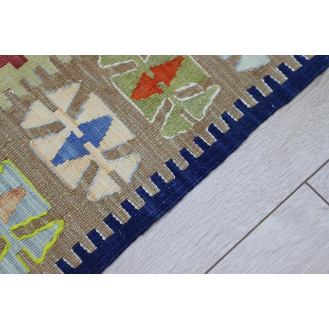 Textile 1970s Tribal Style Handmade Oushak Kilim Rug For Sale - Image 7 of 10