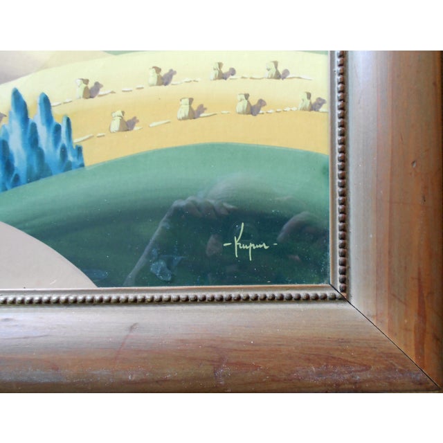 Abstract Mid 20th Century Original Untitled Painting by Ruben Kupur, Framed For Sale - Image 3 of 3