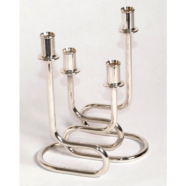 Gorham Maestri 1950s Silver Plated Italian Candle Holders Bauhaus Style, Pair For Sale - Image 13 of 13