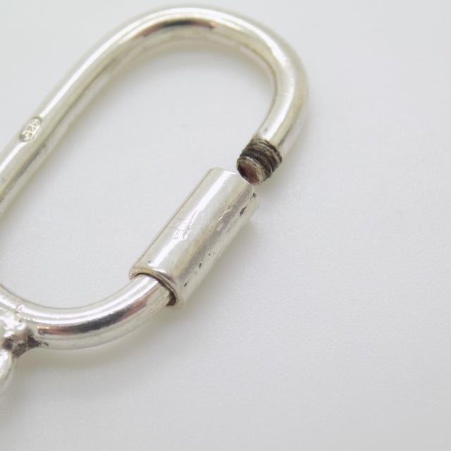 Vintage Italian Handmade Genuine Silver Italian Futurism Sport Tennis Keyring For Sale - Image 9 of 11