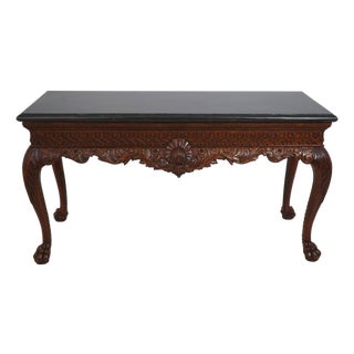 Maitland Smith Georgian Style Marble Top Console Table For Sale