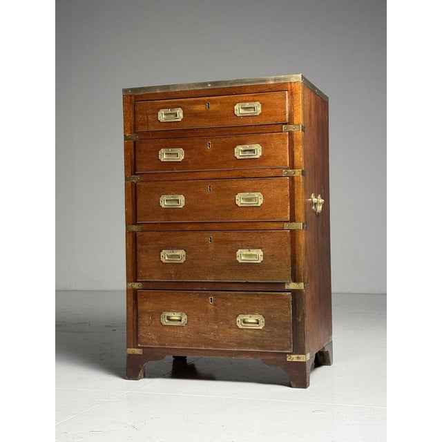 Campaign Chest of Drawers in Mahogany, 1800s For Sale - Image 11 of 18