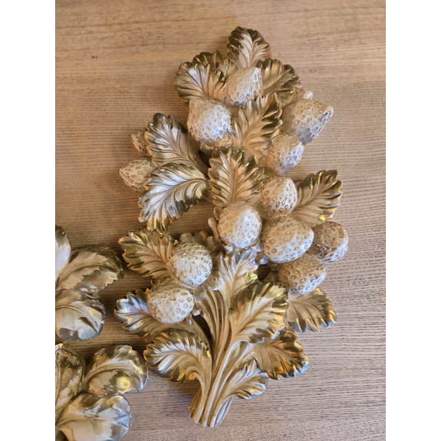 Mid-Century Modern 1960s Hollywood Regency Vintage Fruit Chalkware Wall Decor, a Pair For Sale - Image 3 of 4