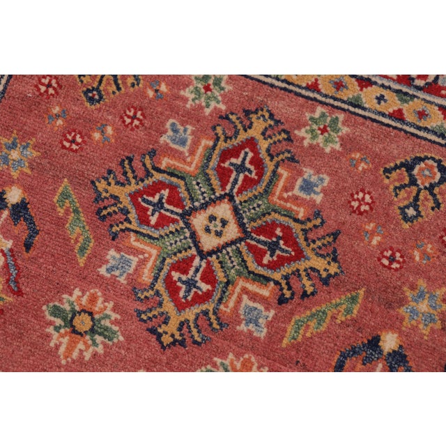 2020s Bohemian Kazak Pink/Beige Wool Rug - 3'4''x4'10'' For Sale - Image 5 of 10