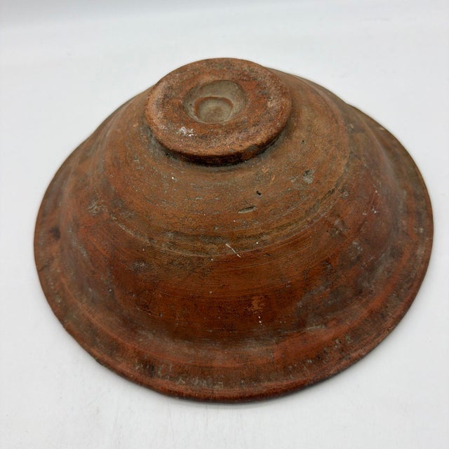 19th Century Spanish Glazed Terracotta Lebrillo Bowl With Leaf Motif - 10.5" For Sale - Image 9 of 17