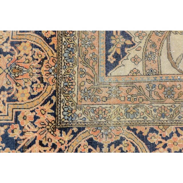Textile Late 19th Century Antique Mohtasham Kashan Rug 6'9'' x 9'7'' For Sale - Image 7 of 12