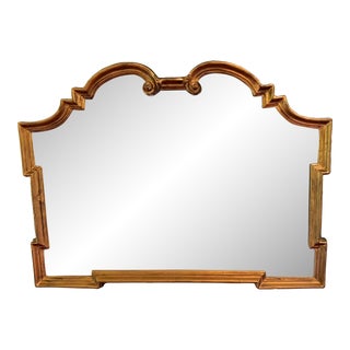 Vintage Hollywood Regency Carvers Guild Old Gold Scalloped Mirror For Sale