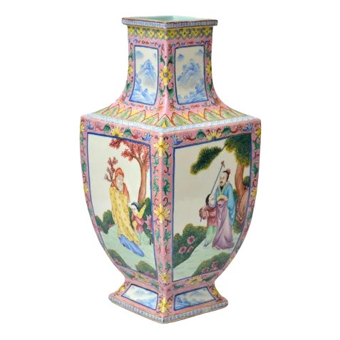 Chinese Painted Porcelain Vase For Sale