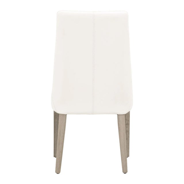 Aurora Grey Wood Dining Chairs, Alabaster Leather, Set of 2 For Sale - Image 11 of 13