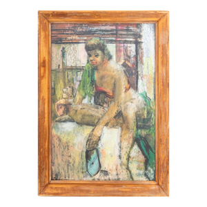 Charles H. Kroger Seated Female Figure Oil, 1953
