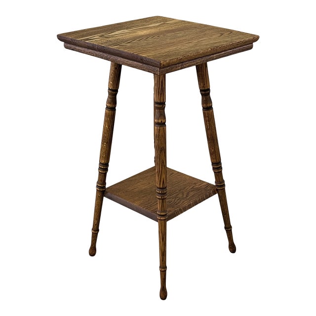 Vintage QuarterSawn Oak Side Table Chairish