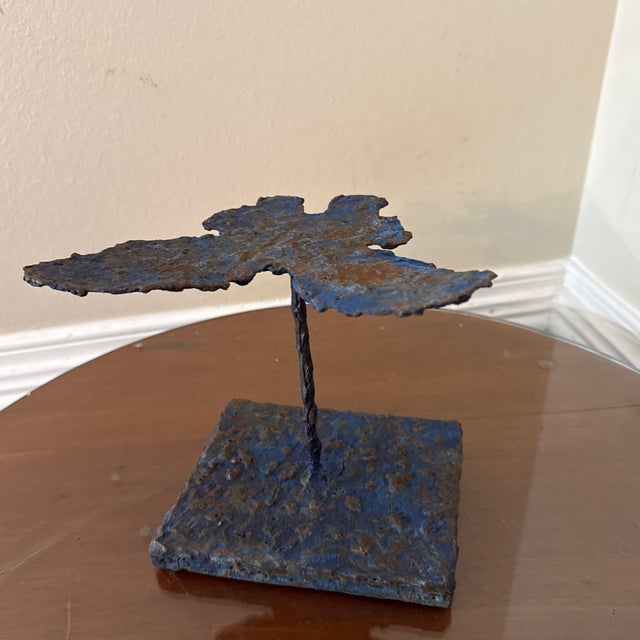 Early 21st Century Bronze Artist Made Brutalist Style Butterfly Sculpture For Sale - Image 9 of 11