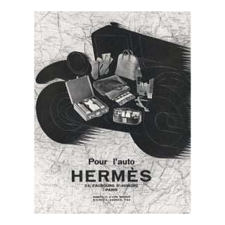 1928 Hermès Art Deco French Advertisement Print-Automobile Travel Products For Sale