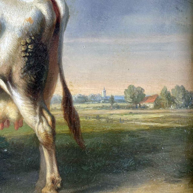 Charles Philogène Tschaggeny, Flemish Pastoral Landscape, 1849, Oil on Board For Sale - Image 6 of 10