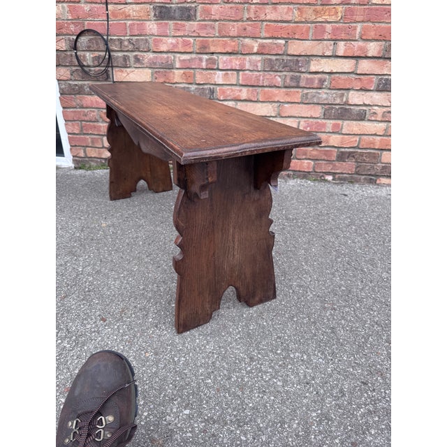 19th Century Oak Carved Wood Bench For Sale In Nashville - Image 6 of 7