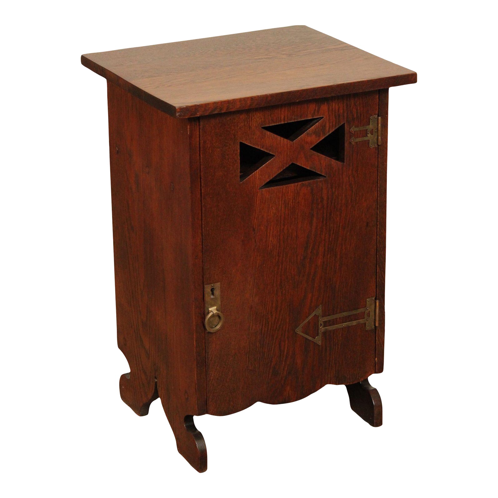 Antique Arts and Crafts Oak Bar Or Smokers Chairish