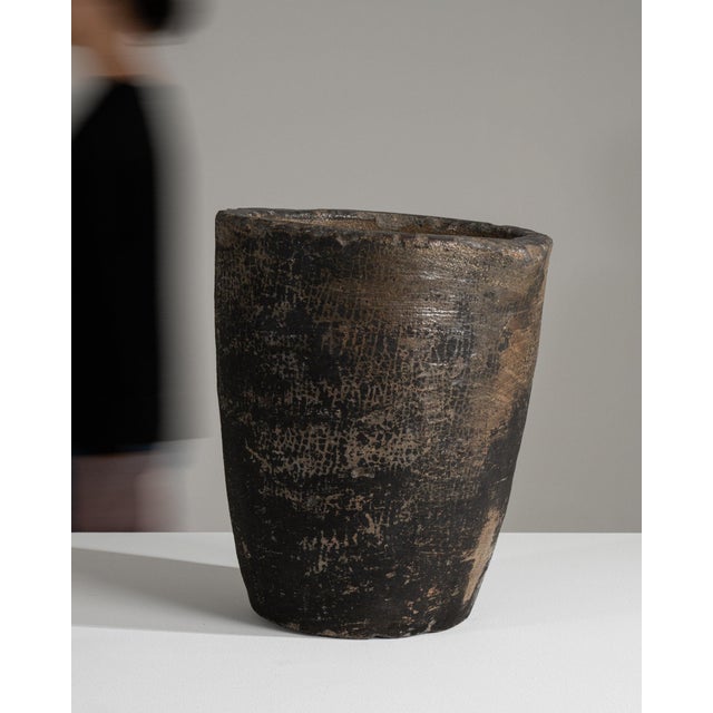 Black Mid 20th Century France Black Concrete Planter For Sale - Image 8 of 10