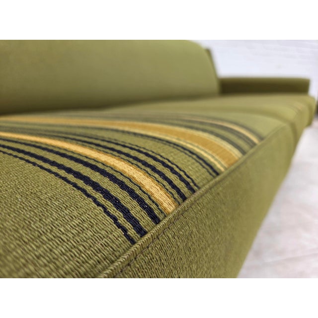 Wood 3-Seater Danish Sofa in Green Furniture Wool and Oak Wood, 1970s For Sale - Image 7 of 18