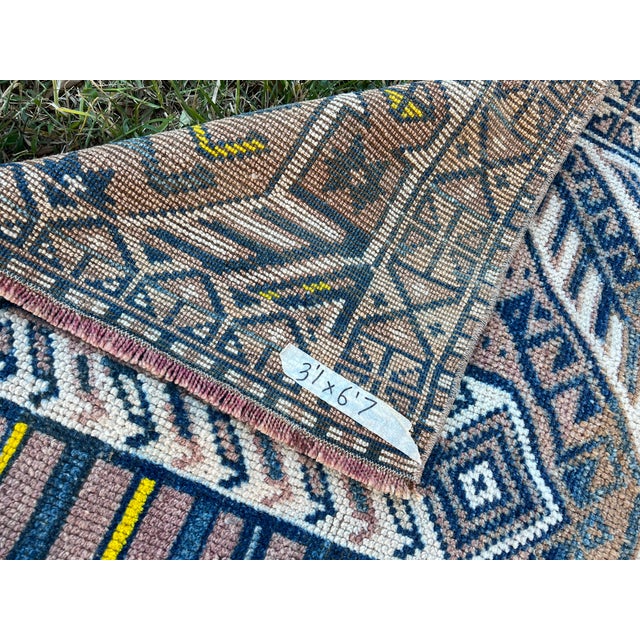 1960s Vintage Earthy Tones Medium Size Handmade Rug For Sale - Image 5 of 5