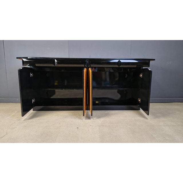 Vintage Lacquer and Burl Wood Credenza, 1980s For Sale - Image 4 of 15