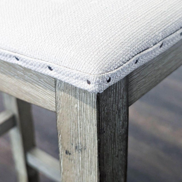 Pottery Barn Pottery Barn Upholstered Wood Counter Stool With Nailhead Trim For Sale - Image 4 of 6