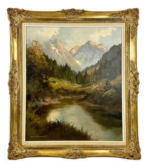 Josef Heinrich Thomas, Sonnenspitze Landscape, Oil on Canvas, 1970s, Framed