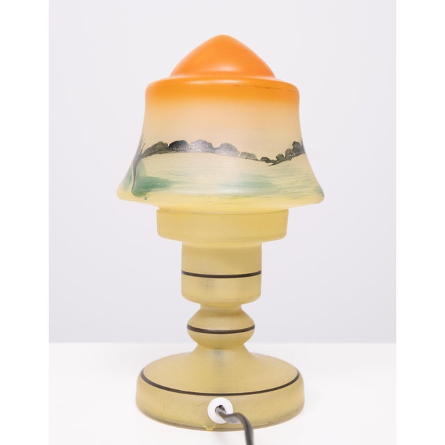 Small Boudoir Glass Table Lamp, 1950s For Sale - Image 4 of 12