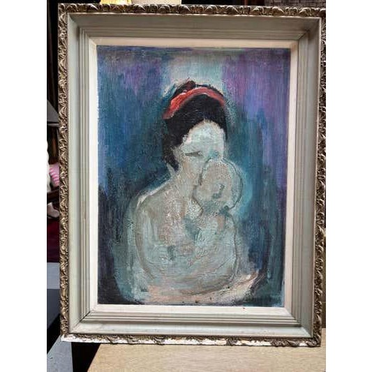 Textile Dance? Oil on Canvas Painting, Mid-Century Modern, Signed, 1974 For Sale - Image 7 of 7