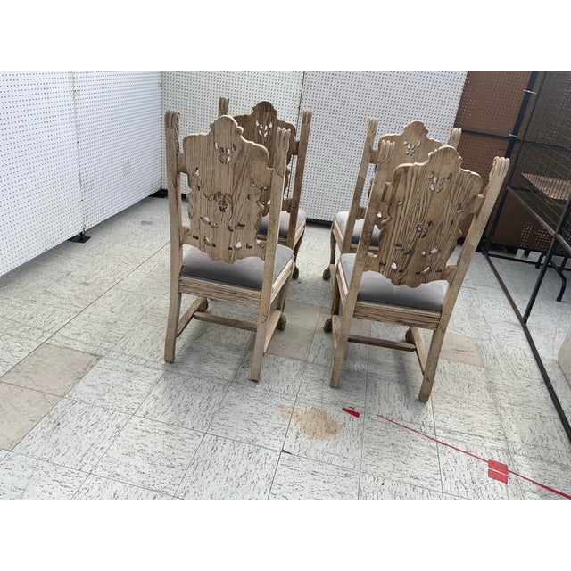 Wood 1900s Antiques Four Chairs With Faces For Sale - Image 7 of 9