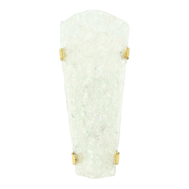 1960s Large Mid-Century Modern Murano Glass & Brass Wall Lamp/Sconce From Hillebrand For Sale