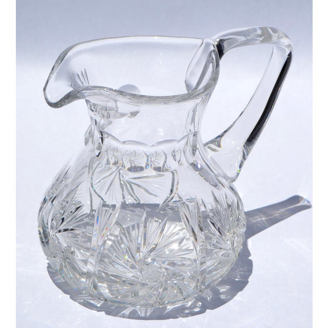 Early-20th Century American Brilliant Cut Glass Pitcher Carafe Decanter 50% Lead For Sale - Image 17 of 17