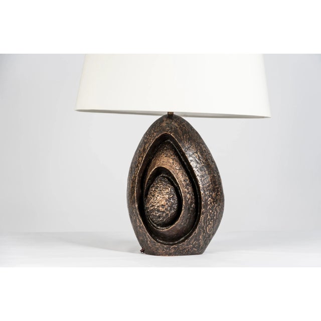 Brutalist Bronze Sculptural Lamp by Fernand Dresse, 1970s For Sale - Image 3 of 8