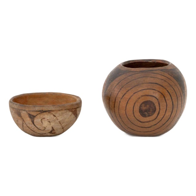 Hopi Polychromed Pottery Vessels, 2 For Sale