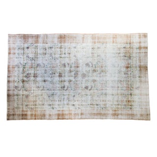 Distressed Oushak Carpet - 6'3" X 10'2" For Sale