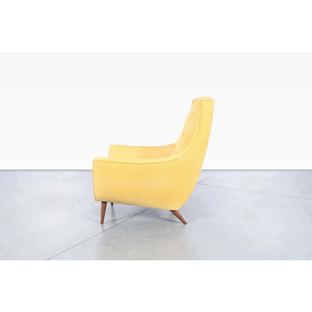 Mid-Century Modern Sculptural Walnut High-Back Lounge Chairs, 1960s For Sale - Image 9 of 12