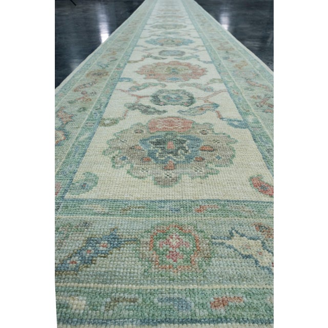 Turkish Oushak Runner Rug 2'10" x 22'7" #17406 For Sale In Houston - Image 6 of 8