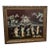 Vintage Geisha Musicians Black & Deep Burgundy Lacquer Mother of Pearl Framed Wall Art For Sale