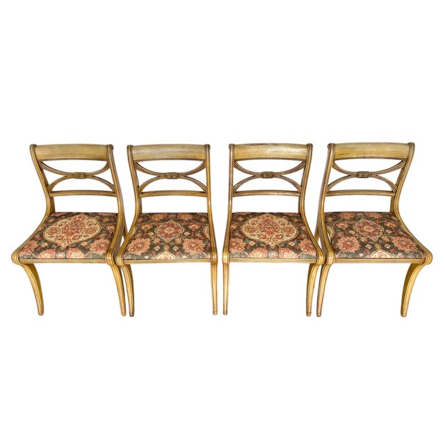 Traditional Mid 20th Century Federal Style Drexel Travis Court Dining Chairs, Set of 4 For Sale - Image 3 of 12