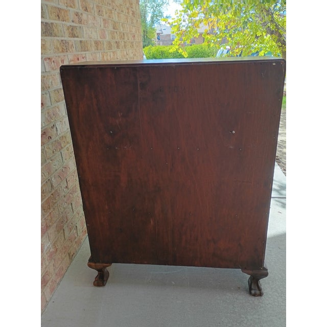 Vintage Chippendale-Style Mahogany Slant Front Secretary Desk With Claw Feet and Hidden Compartments For Sale - Image 12 of 15