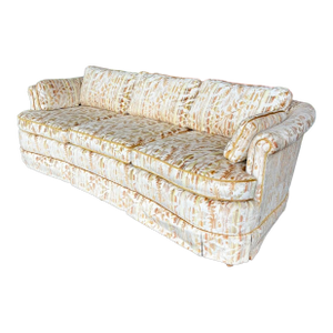 Mid Century Velvet Floral Sofa