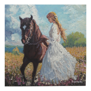 Original Oil Painting, Girl & Horse