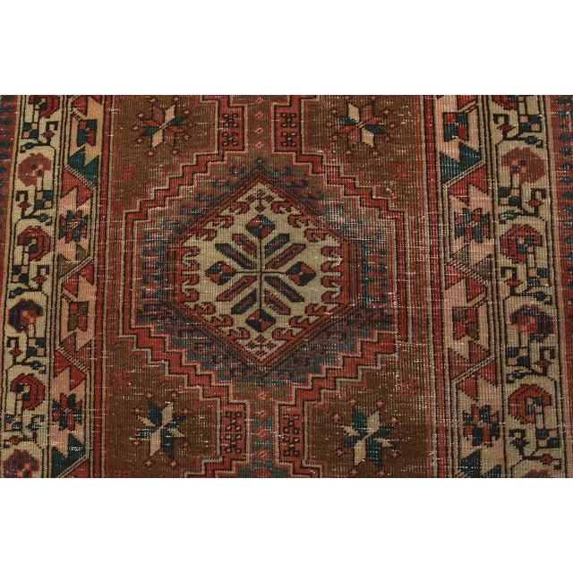 1970s Sarab Runner 3'5'' X 10'11'' Brown Wool Semi-Antique Tribal Hand-Knotted Rug For Sale - Image 5 of 14