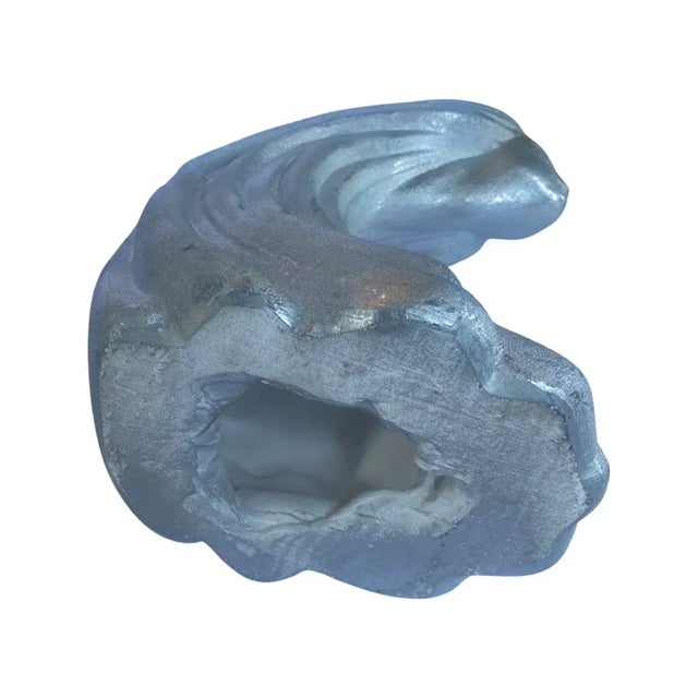 Circa 1980 Vintage Woman of the Wind Ceramic Sculpture in Metallic Silver For Sale In Philadelphia - Image 6 of 11