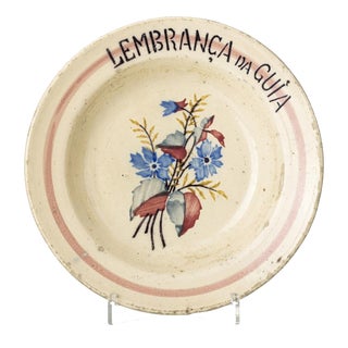 Talking Plate in Earthenware from Coimbra or Alcobaça For Sale
