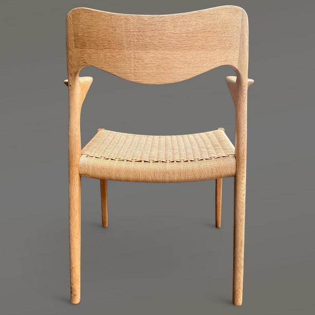1950s No. 55 Armchair in Oak and Paper Cord by Niels Otto Møller for J.L. Møllers, 1950s For Sale - Image 5 of 16