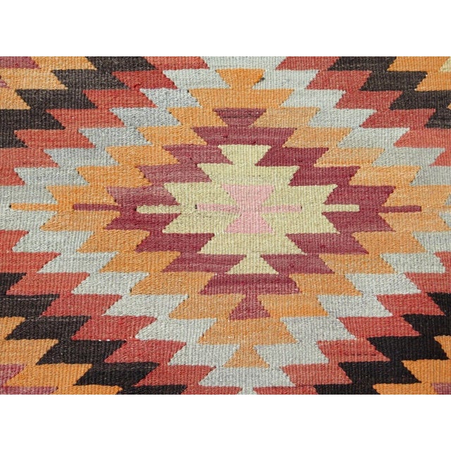 Textile 1960s Vintage Turkish Kilim Rug - 67"x99" For Sale - Image 7 of 12