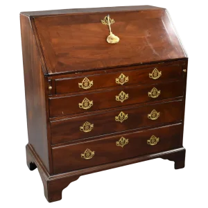 George II Red Walnut Bureau, 1750s