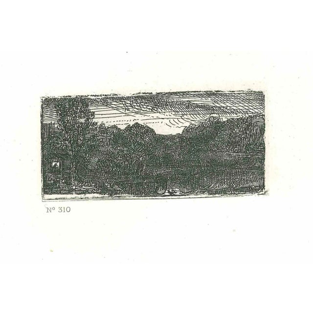After Rembrandt, Small Gray Landscape, Etching, 19th Century For Sale - Image 3 of 3