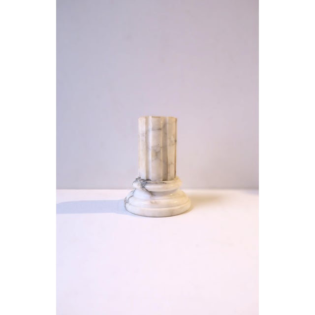 White Italian Marble Column Neoclassical Decorative Object, Circa Early 20th Century For Sale - Image 8 of 13