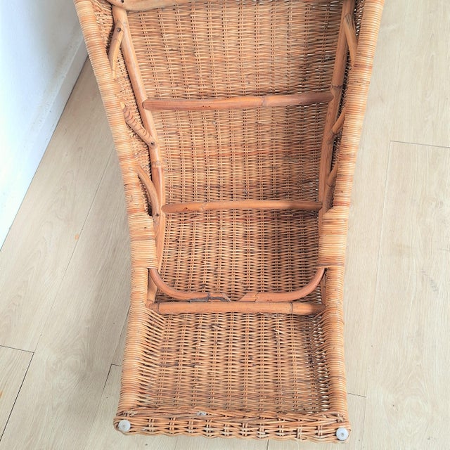 Brown Vintage Rattan Chaise Longue by Carl Öjerstam for Ikea, 1990s For Sale - Image 8 of 9